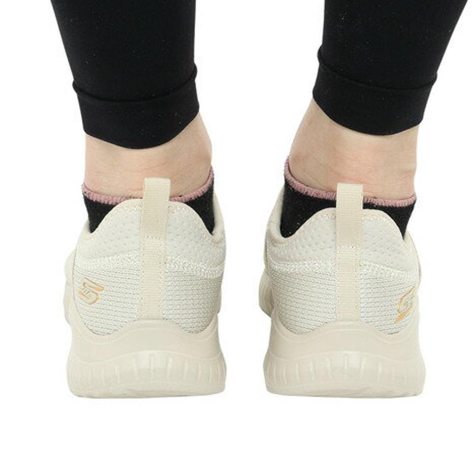 スケッチャーズ（SKECHERS）（レディース）カジュアル シューズ ボブス スクワッド カオス 2 シャイン ベージュ 117221-NAT スニーカー タウン 洗濯機洗い可