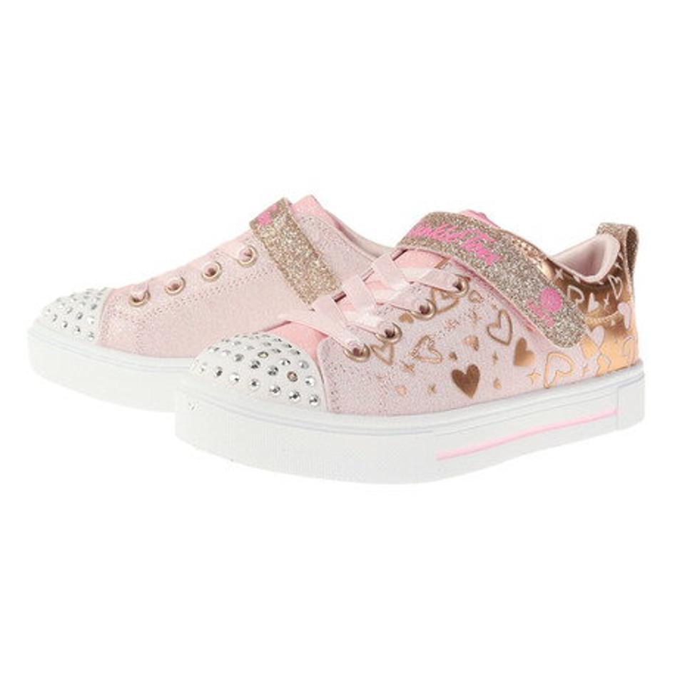 スケッチャーズ（SKECHERS）（キッズ）ジュニアスニーカー トゥインクル スパークス - ヘザー チャーム ピンク 314787L-LPRG スポーツシューズ ベルクロ