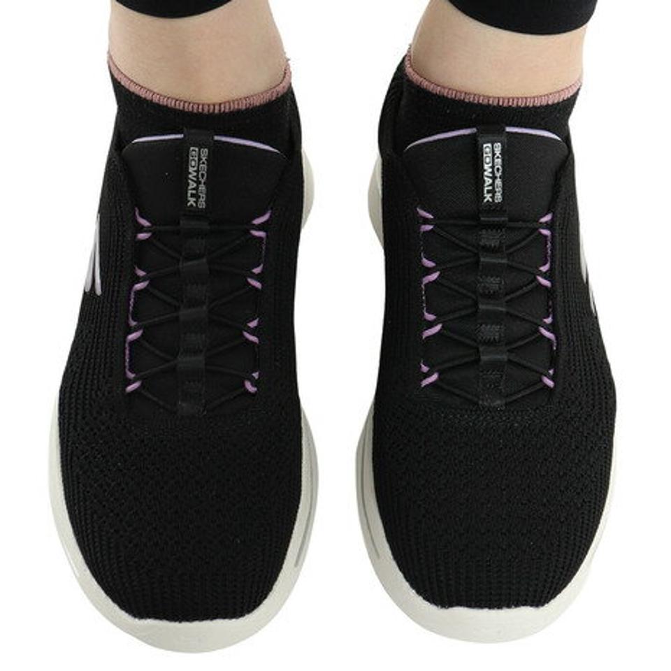 スケッチャーズ（SKECHERS）（レディース）ウォーキングシューズ ゴーウォーク アーチフィット クリスタルウェーブ ブラック 124882-BKLV スニーカー タウン