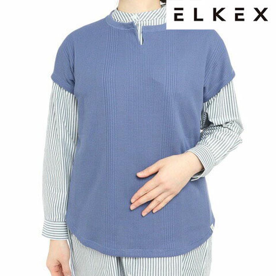 エルケクス（ELKEX）（レディース）半袖 ジャガード Tシャツ EKL3S11003 PUL