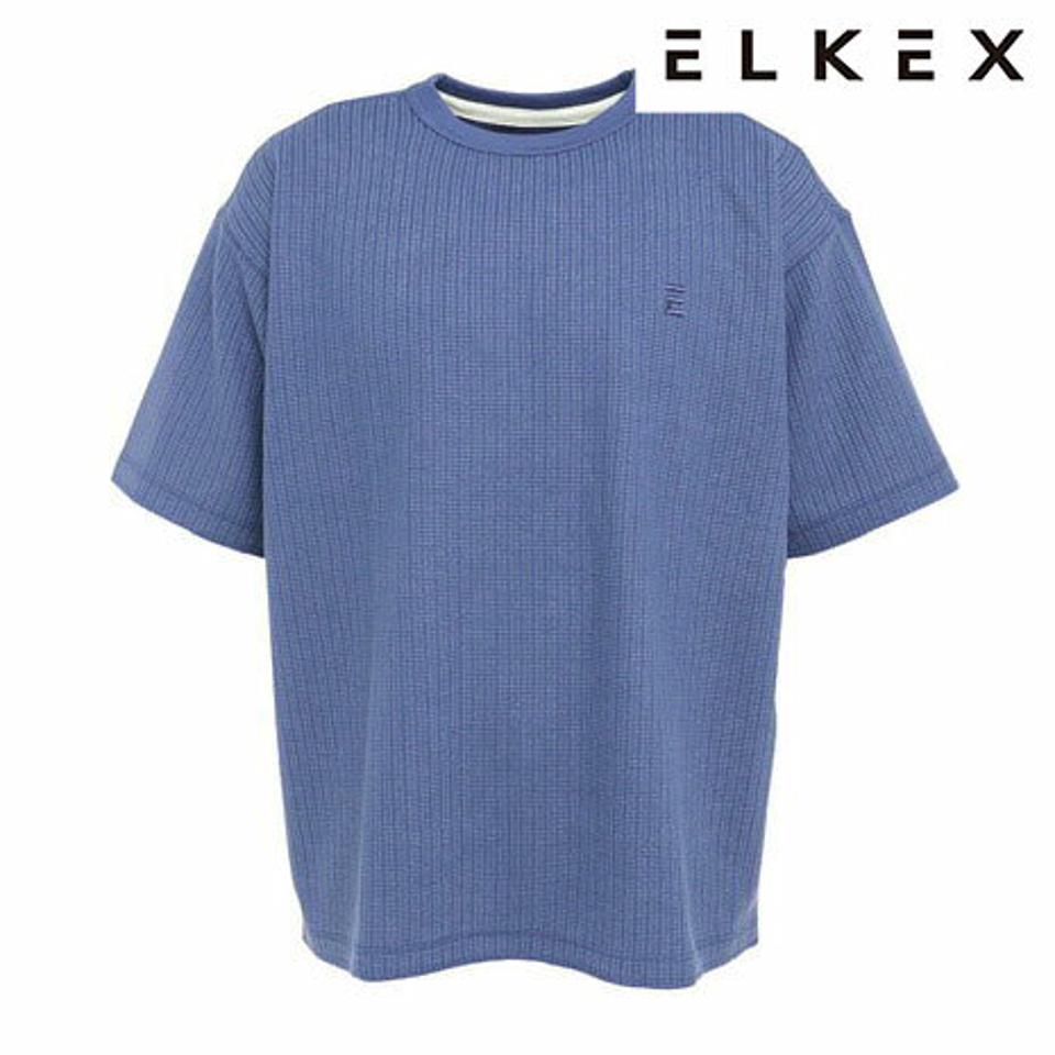 【2点10%OFFクーポン対象！8/10まで】エルケクス（ELKEX）（メンズ）半袖Tシャツ メンズ WAFFLE CREW EKM3S10013 PUL