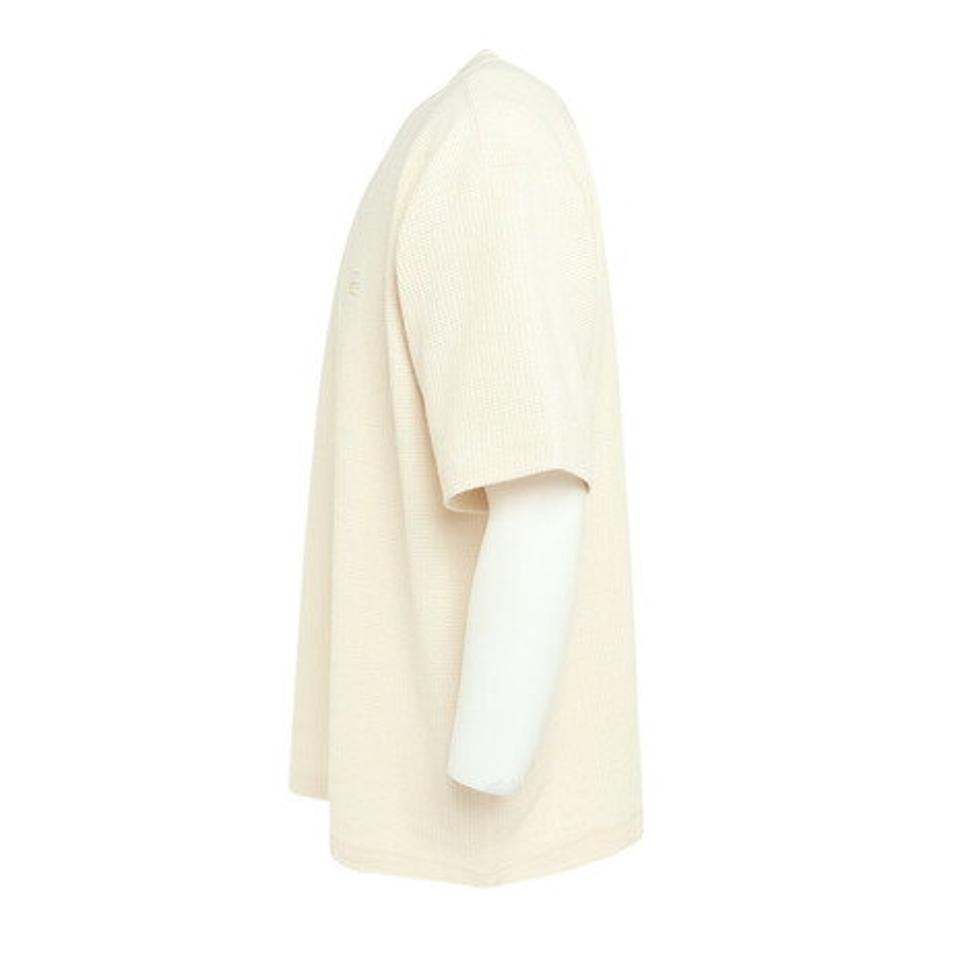 【2点10%OFFクーポン対象！8/10まで】エルケクス（ELKEX）（メンズ）半袖Tシャツ メンズ WAFFLE CREW EKM3S10013 OWHT