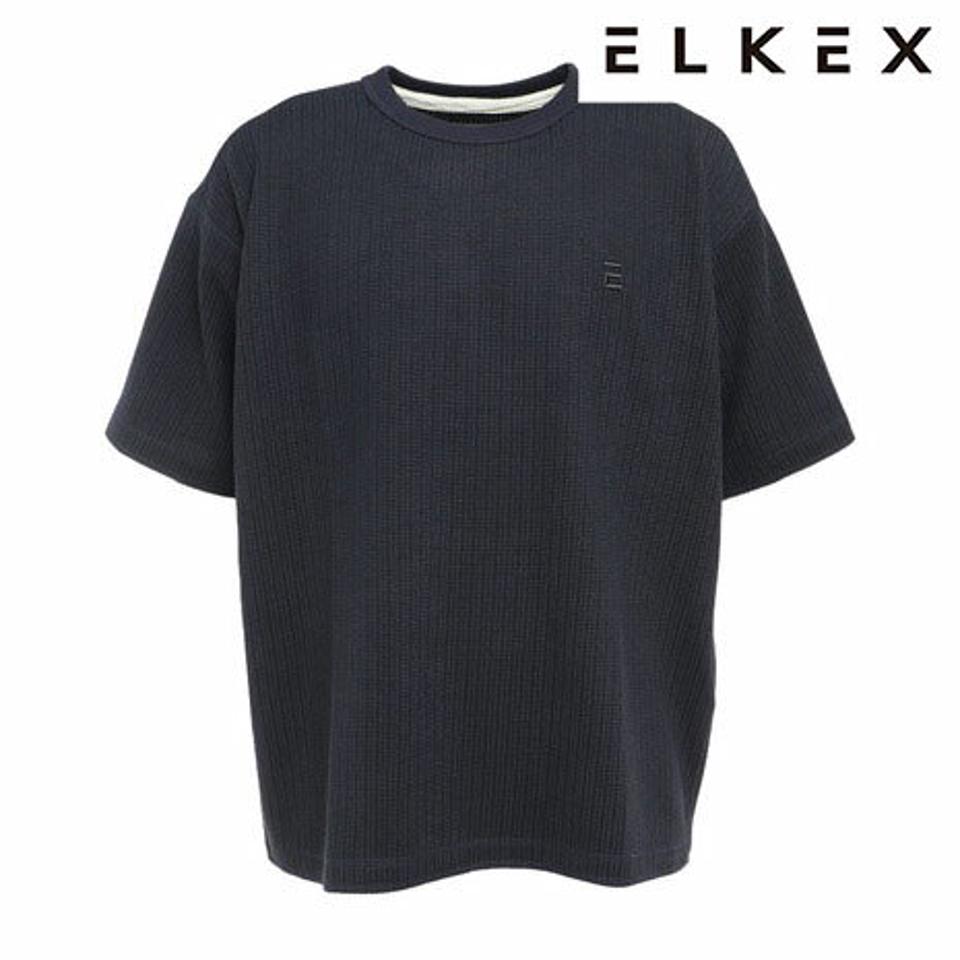 エルケクス（ELKEX）（メンズ）半袖Tシャツ メンズ WAFFLE CREW EKM3S10013 NVY