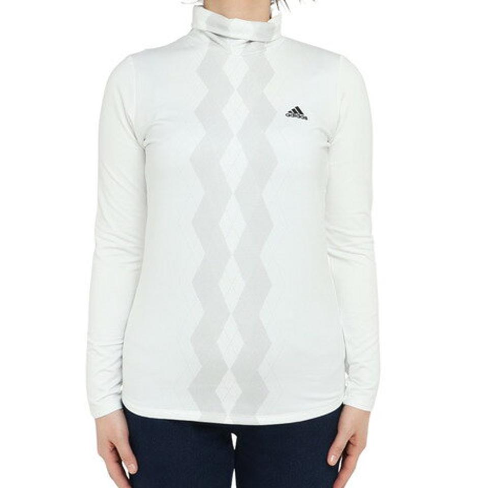 アディダス（ADIDAS）（レディース）ゴルフウェア 保温 ストレッチ COLD. RDY アーガイルプリント 長袖タートルネックシャツ MMR97