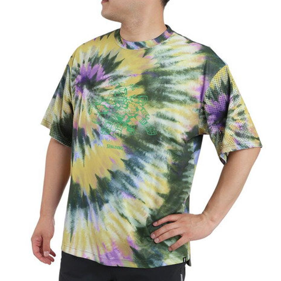 スポルディング（SPALDING）（メンズ）バスケットボールウェア Tシャツ タートルズ スパイラルダイ SMT22146TYL