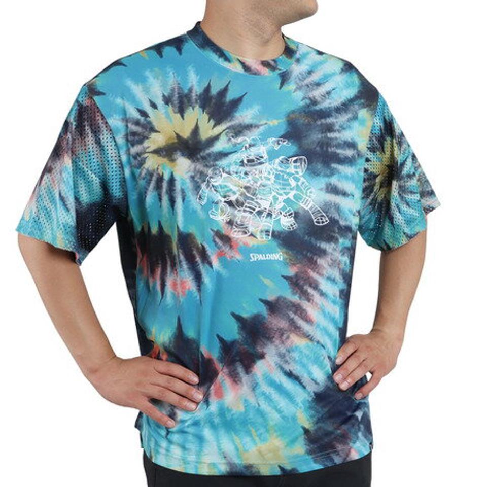 スポルディング（SPALDING）（メンズ）バスケットボールウェア Tシャツ タートルズ スパイラルダイ プリント SMT22146TTQ