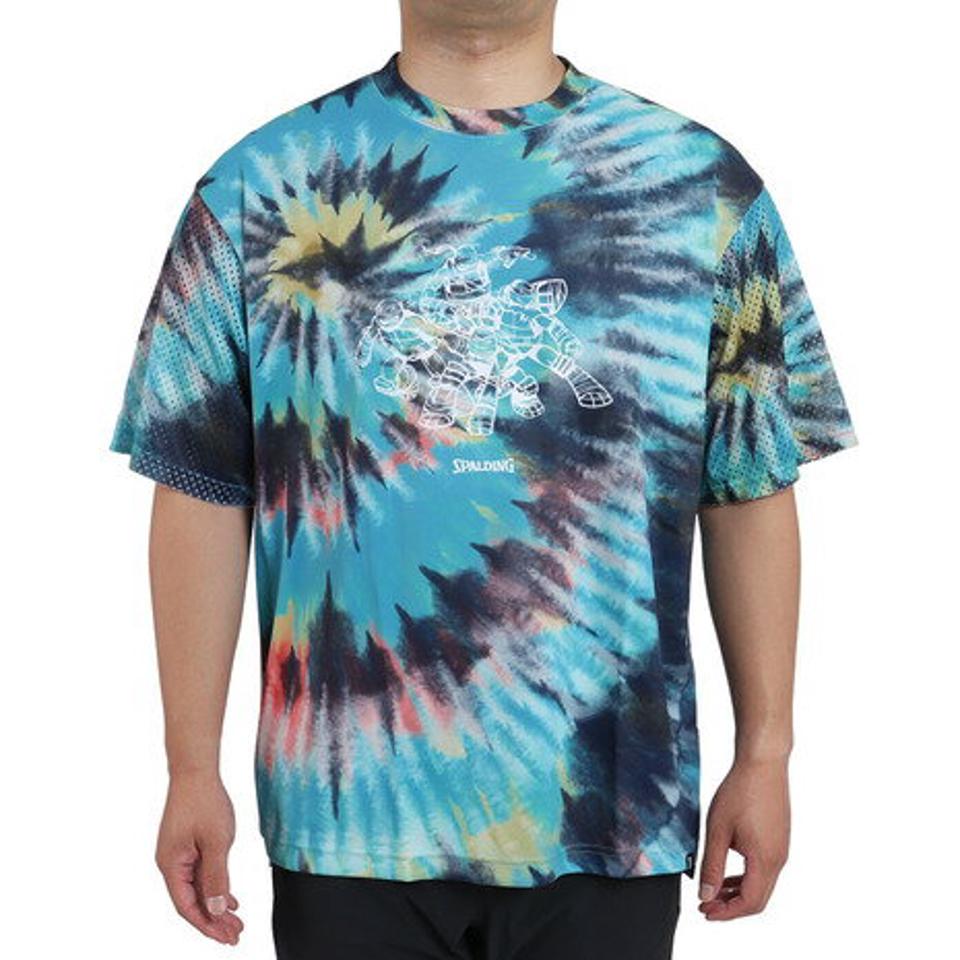 スポルディング（SPALDING）（メンズ）バスケットボールウェア Tシャツ タートルズ スパイラルダイ プリント SMT22146TTQ