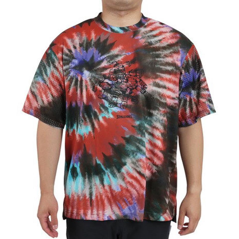 スポルディング（SPALDING）（メンズ）バスケットボールウェア Tシャツ タートルズ スパイラルダイ プリント SMT22146TRD