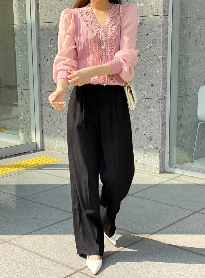 ツータックセンタープレススラックス・t00319 レディース 【pt】 韓国ファッション ボトムス パンツ スラックス ロング丈 フルレングス ハイウエスト ツータック センタープレス ワイド ストレート 無地 シンプル ベーシック 春 夏 カジュアル