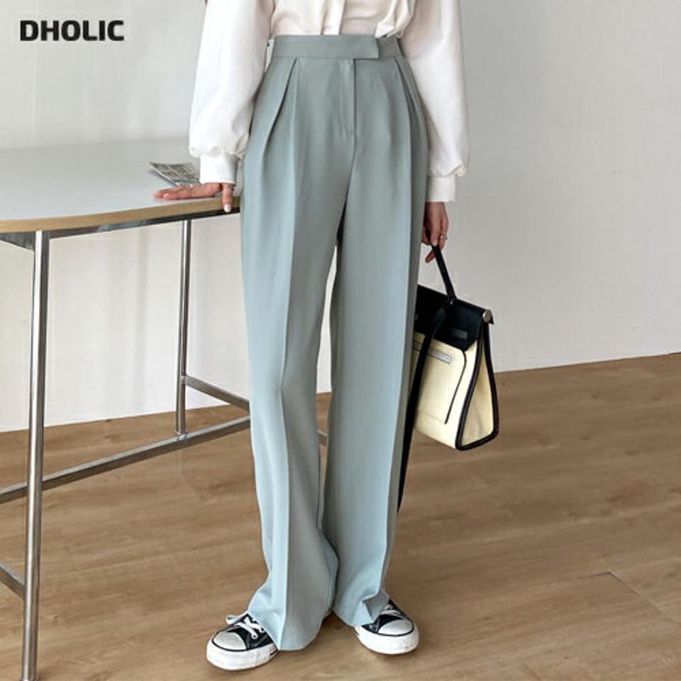 ディープタックワイドスラックス・t71999 レディース 【pt】 韓国ファッション ボトムス パンツ スラックス ロング丈 フルレングス ハイウエスト ディープタック センタープレス ワイド 無地 パステル オフィスカジュアル モード 春 カジュアル