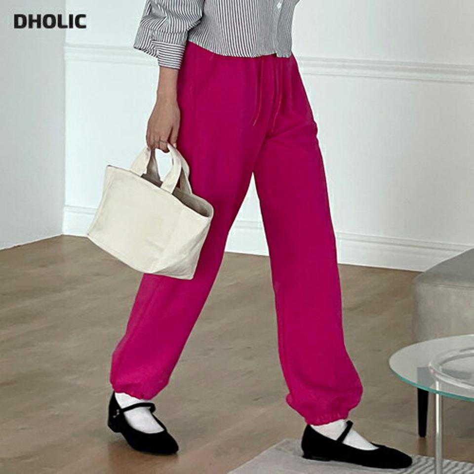 ストリングスウェットジョガーパンツ・t72002 レディース 【pt】 韓国ファッション ボトムス パンツ スウェットパンツ ロング丈 ストリング ウエストゴム ジョガーパンツ ストレート カラフル コットン 無地 大人カジュアル 春 カジュアル