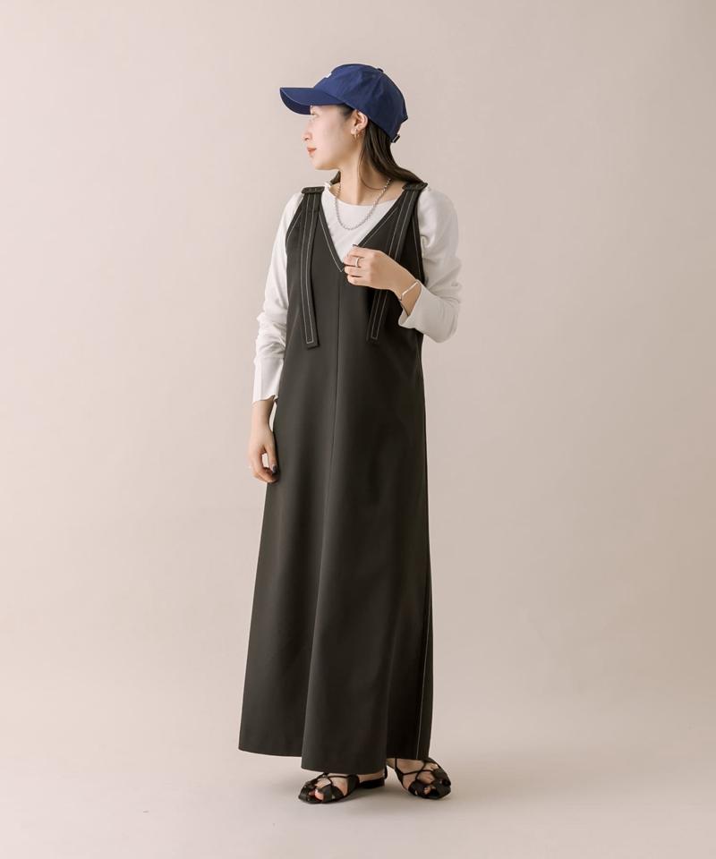 [mline]ステッチベルトワンピース