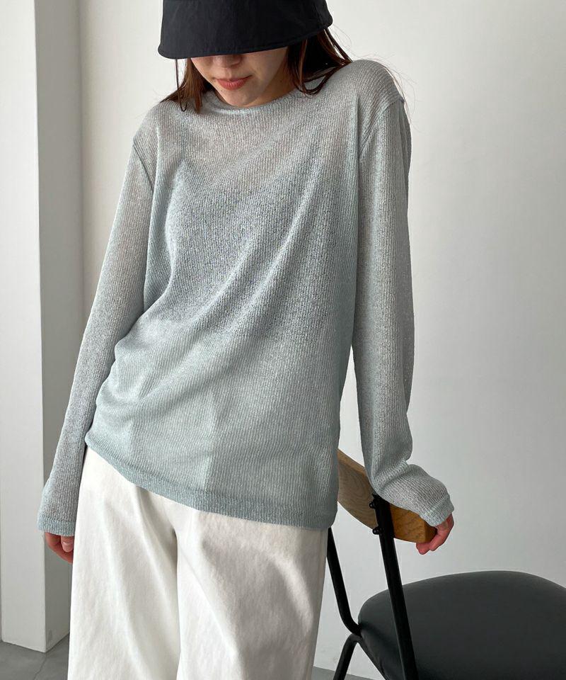 El mar(エルマール)リネン混リブロングTシャツ