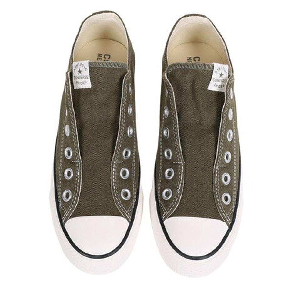 コンバース（CONVERSE）（レディース）スニーカー NEXTAR110 LM SLIP OX オリーブ 38001361 23SS キャンパス シューズ スリッポン カジュアル 街履き