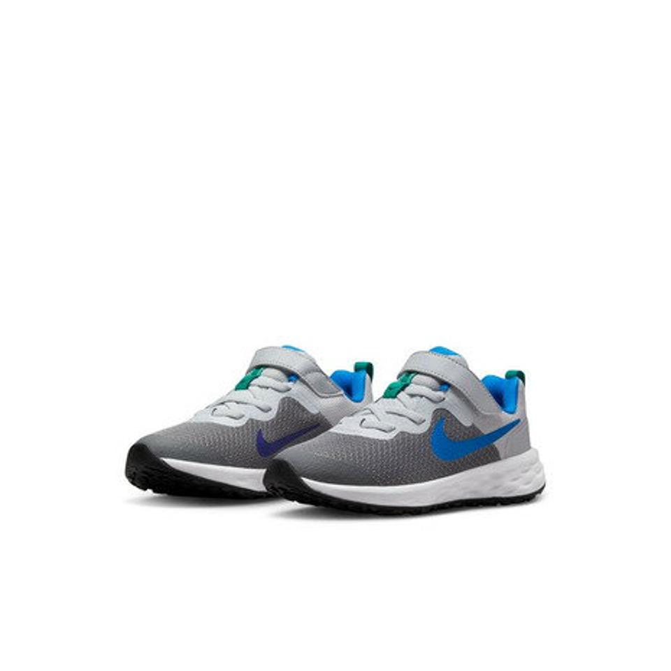 ナイキ（NIKE）（キッズ）ジュニア スポーツ シューズ レボリューション 6 グレー DD1095-008 スニーカー ベルクロ ベルト付き カジュアル 登校 運動