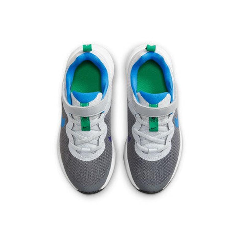 ナイキ（NIKE）（キッズ）ジュニア スポーツ シューズ レボリューション 6 グレー DD1095-008 スニーカー ベルクロ ベルト付き カジュアル 登校 運動
