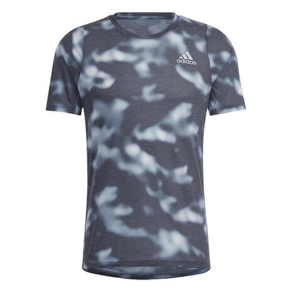 【20%OFFクーポン対象！6/18まで】アディダス（adidas）（メンズ）ランニングウェア メンズ 総柄プリント 快適 Tシャツ ラン アイコンズ 3バー ZQ684-HM1216