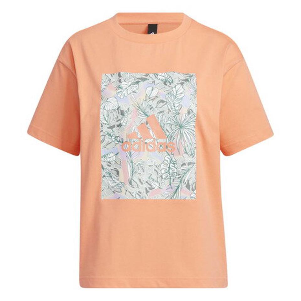 アディダス（adidas）（レディース）半袖Tシャツ レディース ボタニカルグラフィック ルーズフィット IHU94-IK9314