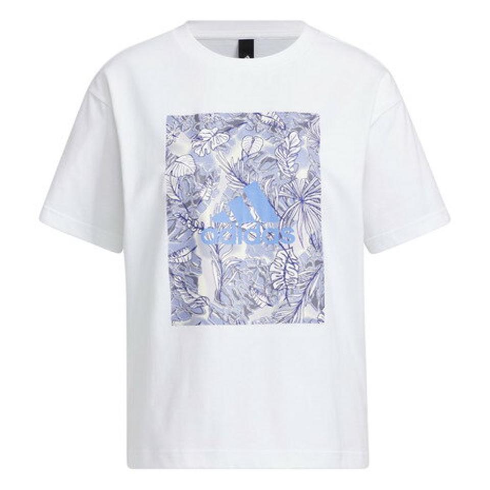 【20%OFFクーポン対象！3/17まで】アディダス（adidas）（レディース）半袖Tシャツ レディース ボタニカルグラフィック ルーズフィット IHU94