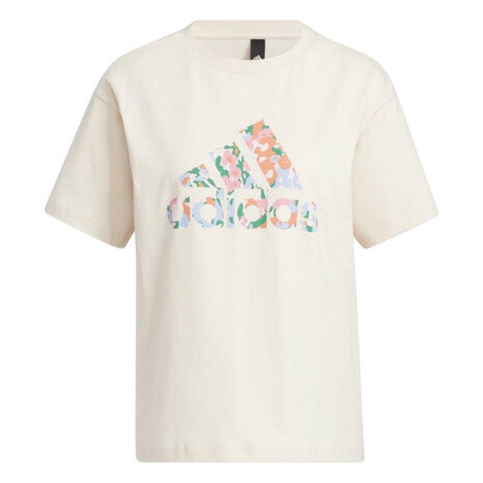アディダス（adidas）（レディース）半袖Tシャツ レディース フラワーグラフィック ルーズフィット IDF63-IK9312