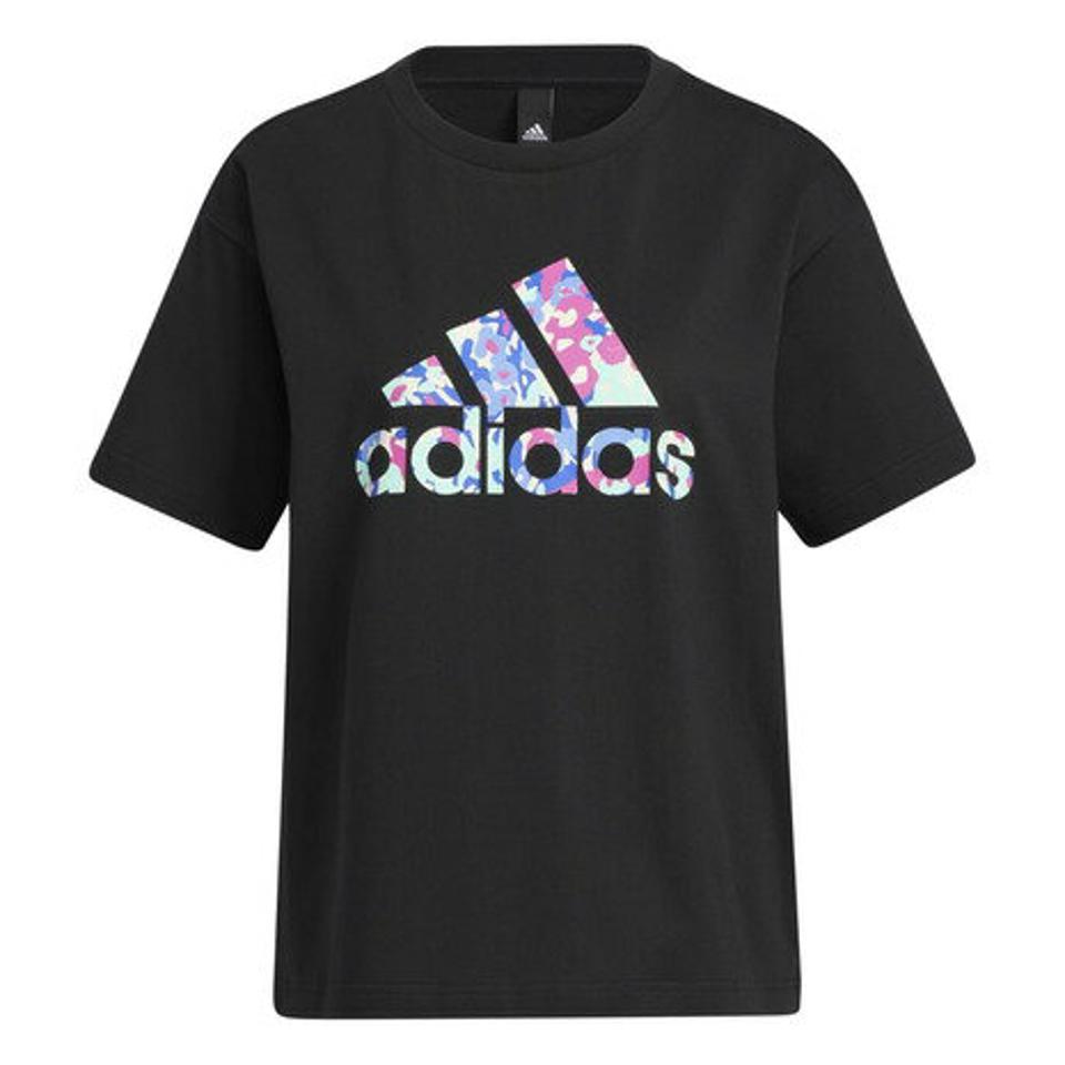 アディダス（adidas）（レディース）半袖Tシャツ レディース フラワーグラフィック ルーズフィット IDF63-IK9311