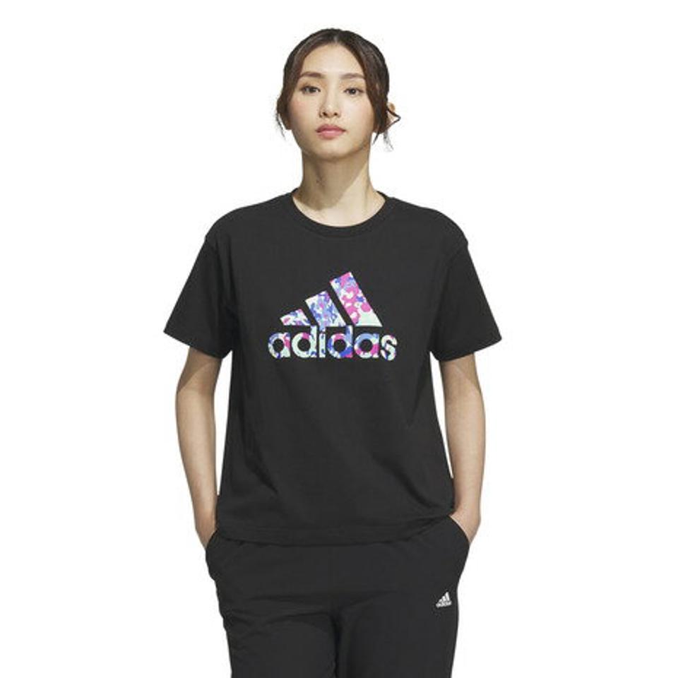 アディダス（adidas）（レディース）半袖Tシャツ レディース フラワーグラフィック ルーズフィット IDF63-IK9311