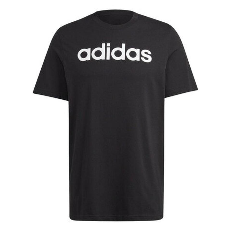 アディダス（adidas）（メンズ）半袖Tシャツ メンズ 黒 エッセンシャルズ リニア刺しゅうロゴECQ98-IC9274