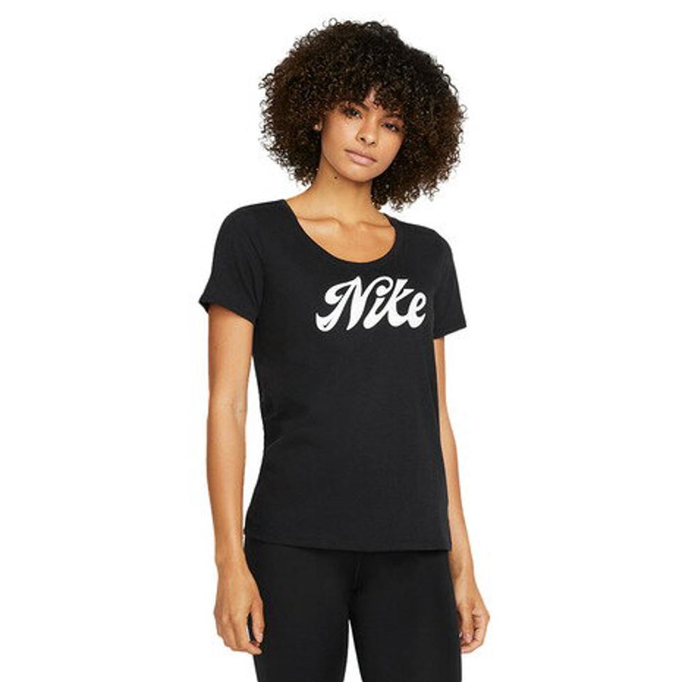 ナイキ（NIKE）（レディース）半袖Tシャツ レディース 黒 DF NIKE スクリプト FD2987-010
