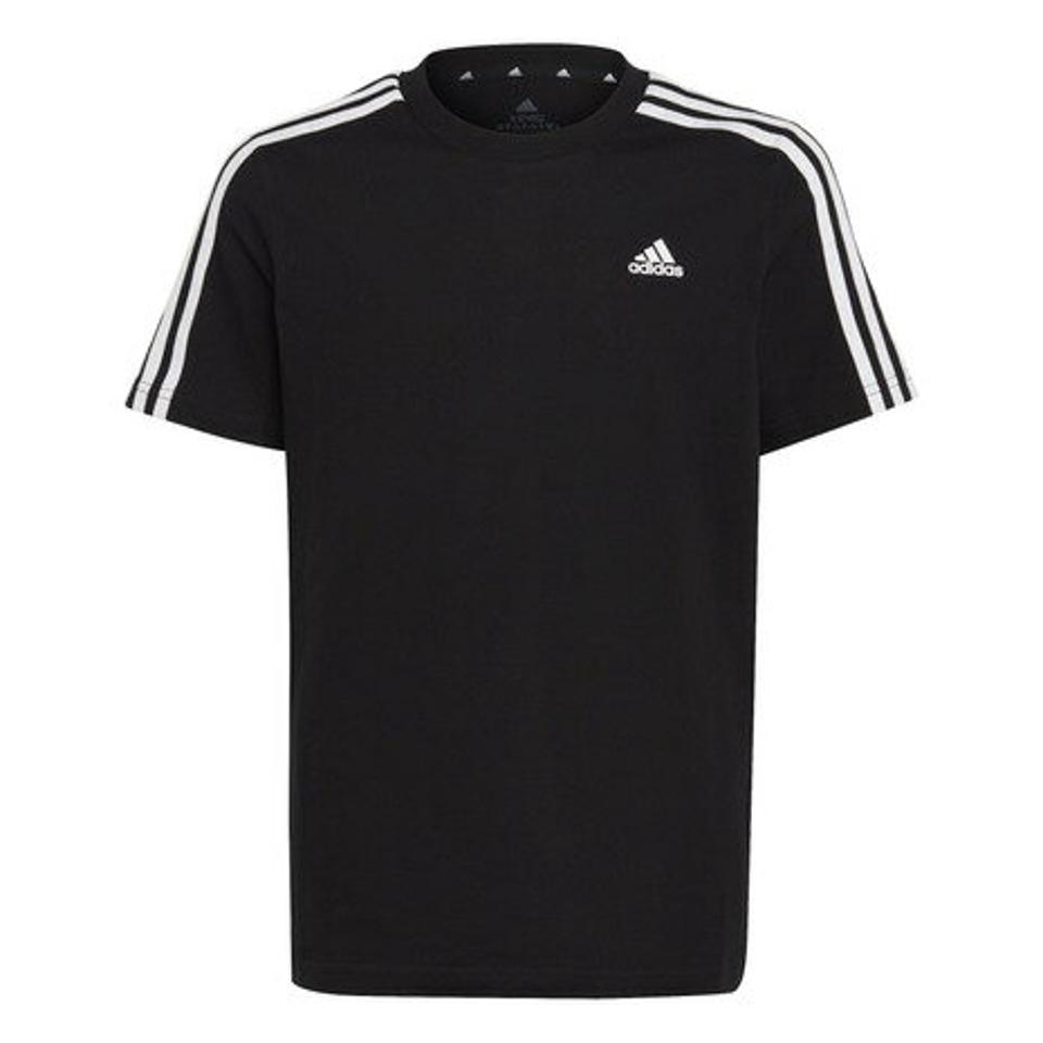 アディダス（adidas）（キッズ）Tシャツ tシャツ 半袖 エッセンシャルズ スリーストライプス コットンTシャツ ECN59-HR6330 綿100% ブラック 黒