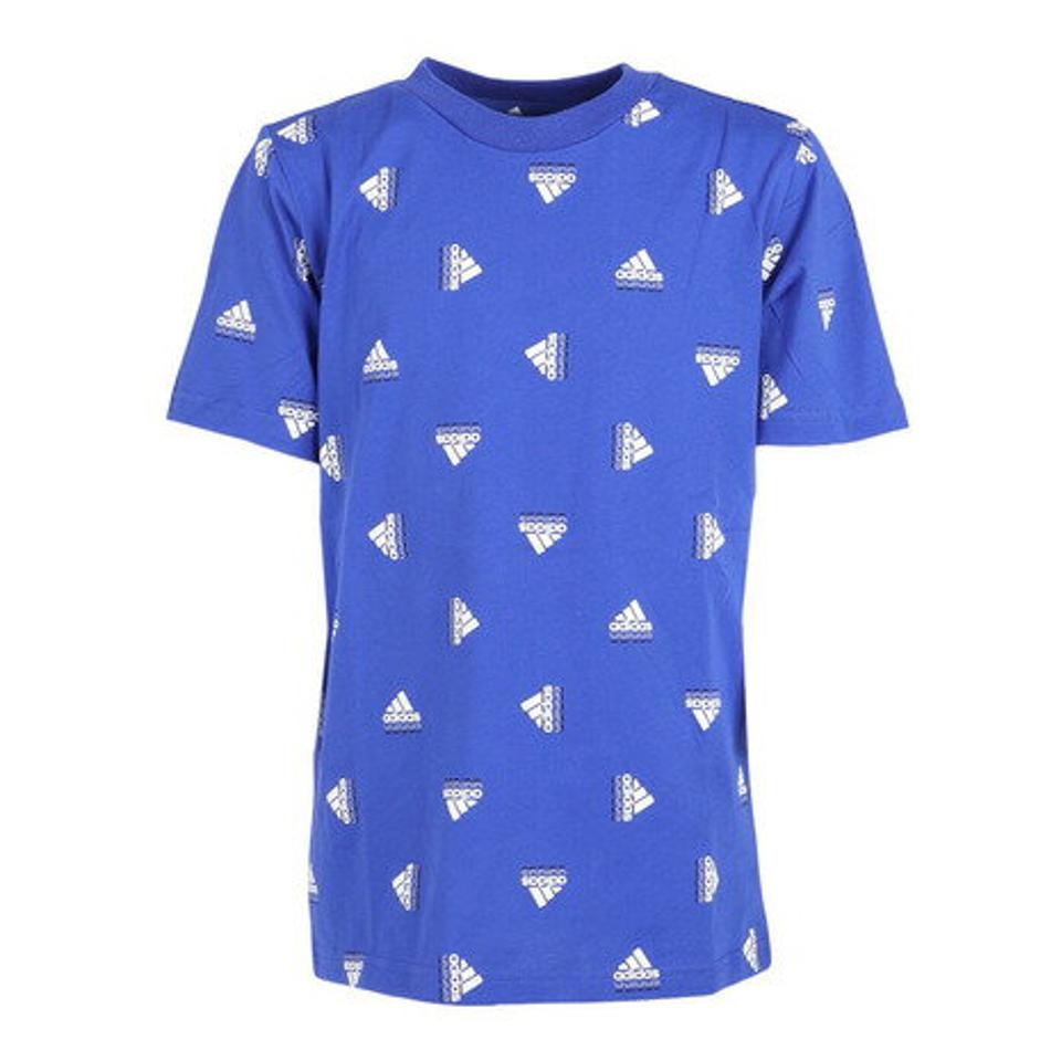 アディダス（adidas）（キッズ）半袖シャツ キッズ ブランド ラブ 総柄プリント ECN61-HR6347