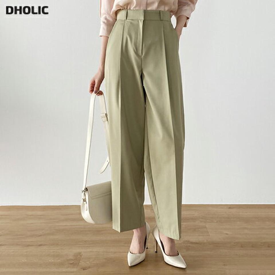 ワンタックワイドスラックス・t00357 レディース 【pt】 韓国ファッション ボトムス パンツ スラックス ロング丈 9分丈 ハイウエスト ワンタック ワイド ストレート レーヨン混 無地 オフィスカジュアル 大人 デイリー 春 夏 カジュアル