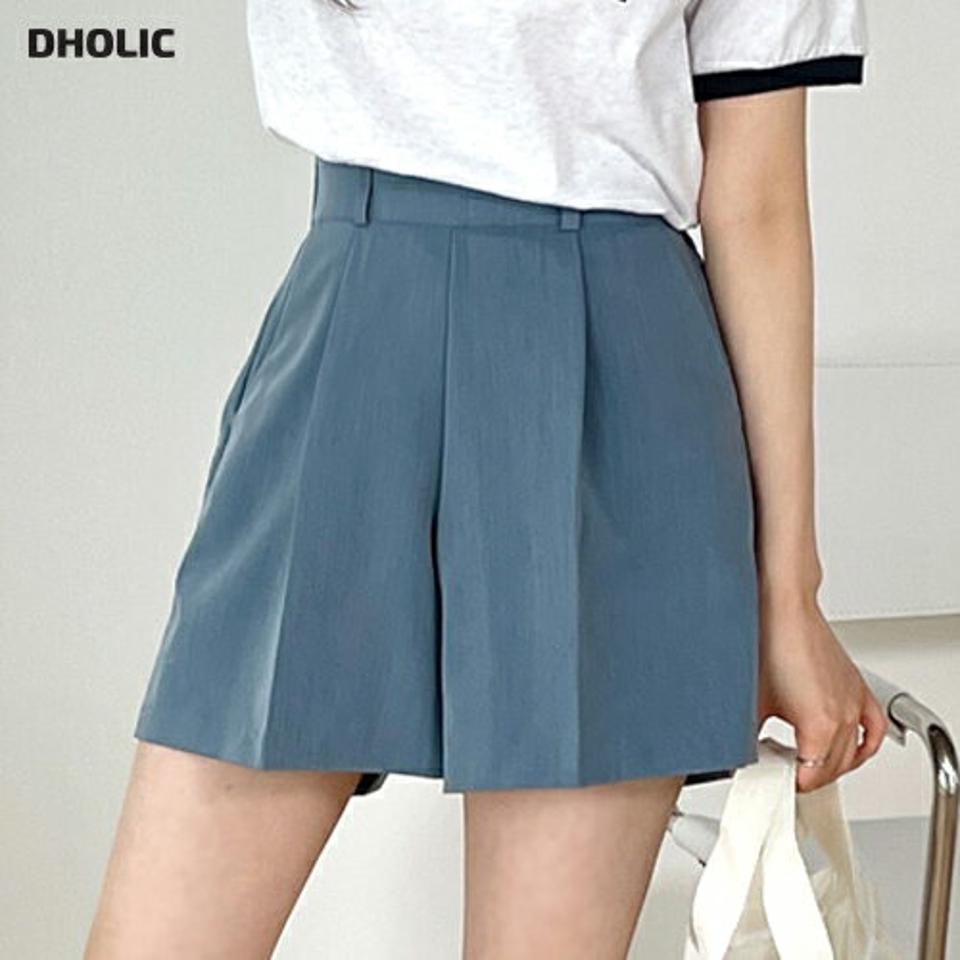 センタープレスショートパンツ・t00874 レディース 【pt】 韓国ファッション ボトムス パンツ ショートパンツ ハーフ ハイウエスト センタープレス ワイド レーヨン混 ベルトループ 無地 ニュートラルトーン デイリー 春 夏 カジュアル