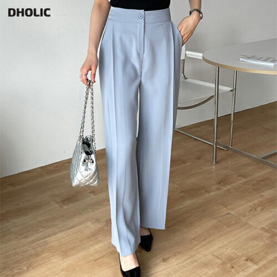 【マラソン特価】タックストレートスラックス・t00877 レディース 【pt】パンツ ロング丈 スラックス 単色 無地 シンプル ベーシック タック ストレート パステル ワイド オフィスカジュアル 春 夏 秋 冬 きれいめ 大人 カラーパンツ 韓国ファッション