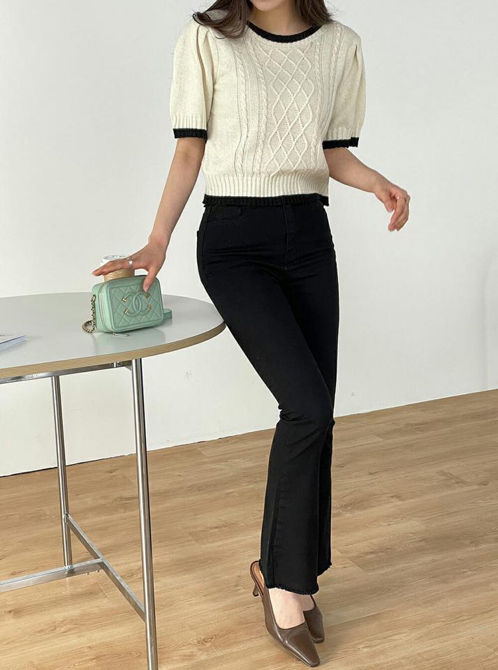 カットオフフレアパンツ・t00878 レディース 【pt】パンツ ロング丈 単色 無地 シンプル ベーシック カットオフ フレア スリム 細身 タイト 春 夏 秋 冬 かわいい 可愛い カジュアル フェミニン 韓国ファッション