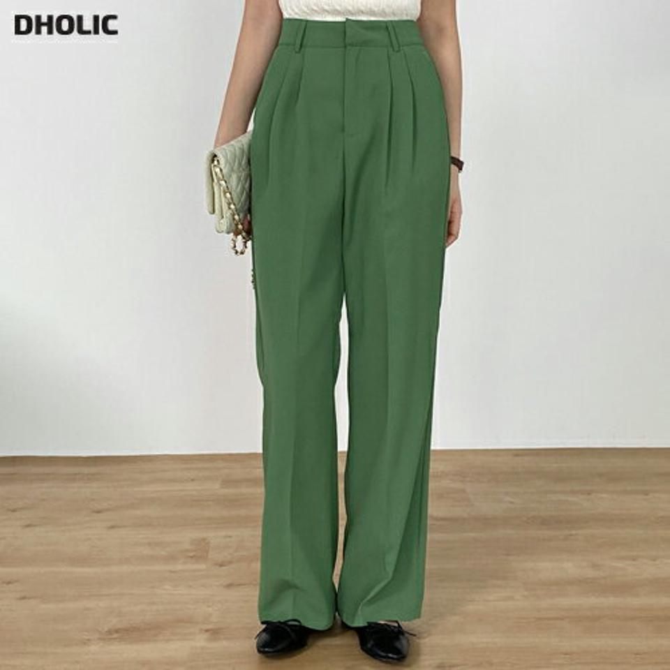 タックワイドスラックス・b00562 レディース 【pt】 韓国ファッション パンツ ボトムス タック ワイド ストレート フルレングス ハイウエスト センタープレス カラバリ 着回し シンプル カラーパンツ カジュアル