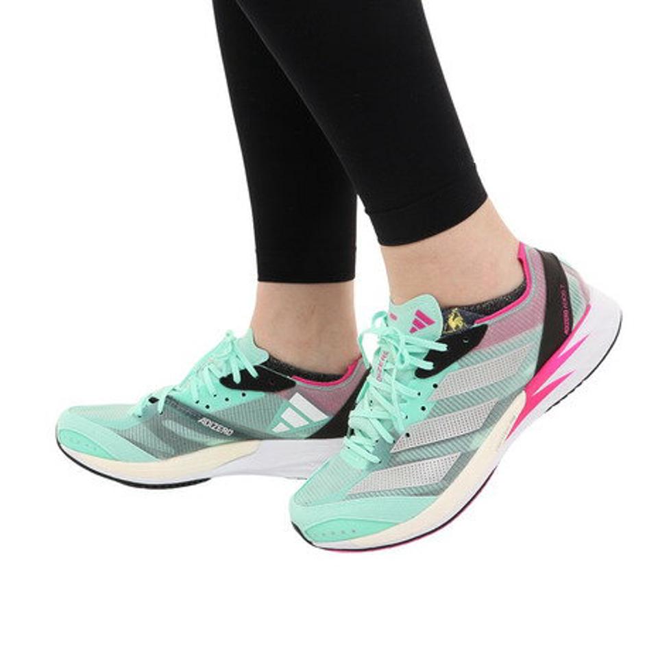 【7/5 24h限定 エントリー＆対象3店舗買い回りで最大P10倍！】アディダス（adidas）（レディース）ランニングシューズ 緑 レディース アディゼロ ジャパン 7 GV9062 ジョギングシューズ