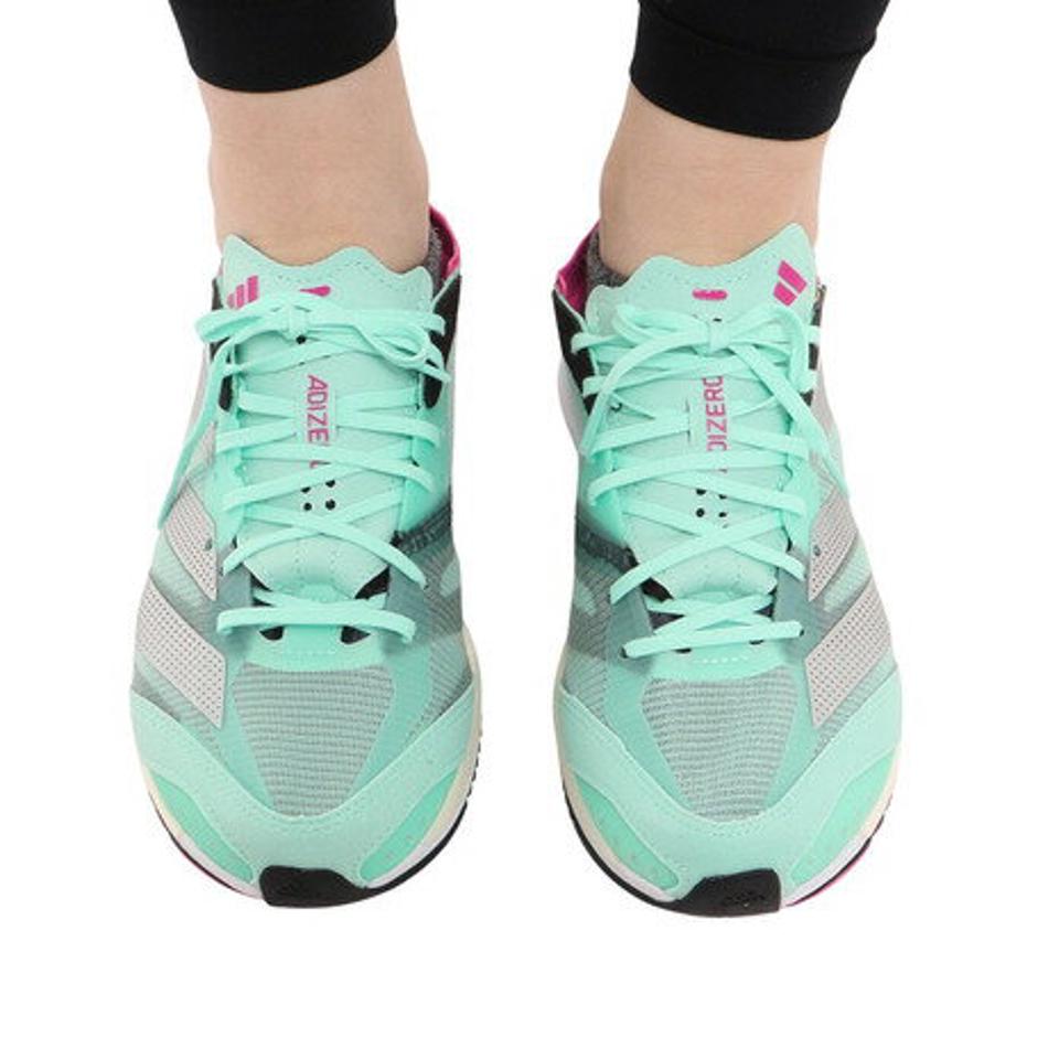 【7/5 24h限定 エントリー＆対象3店舗買い回りで最大P10倍！】アディダス（adidas）（レディース）ランニングシューズ 緑 レディース アディゼロ ジャパン 7 GV9062 ジョギングシューズ