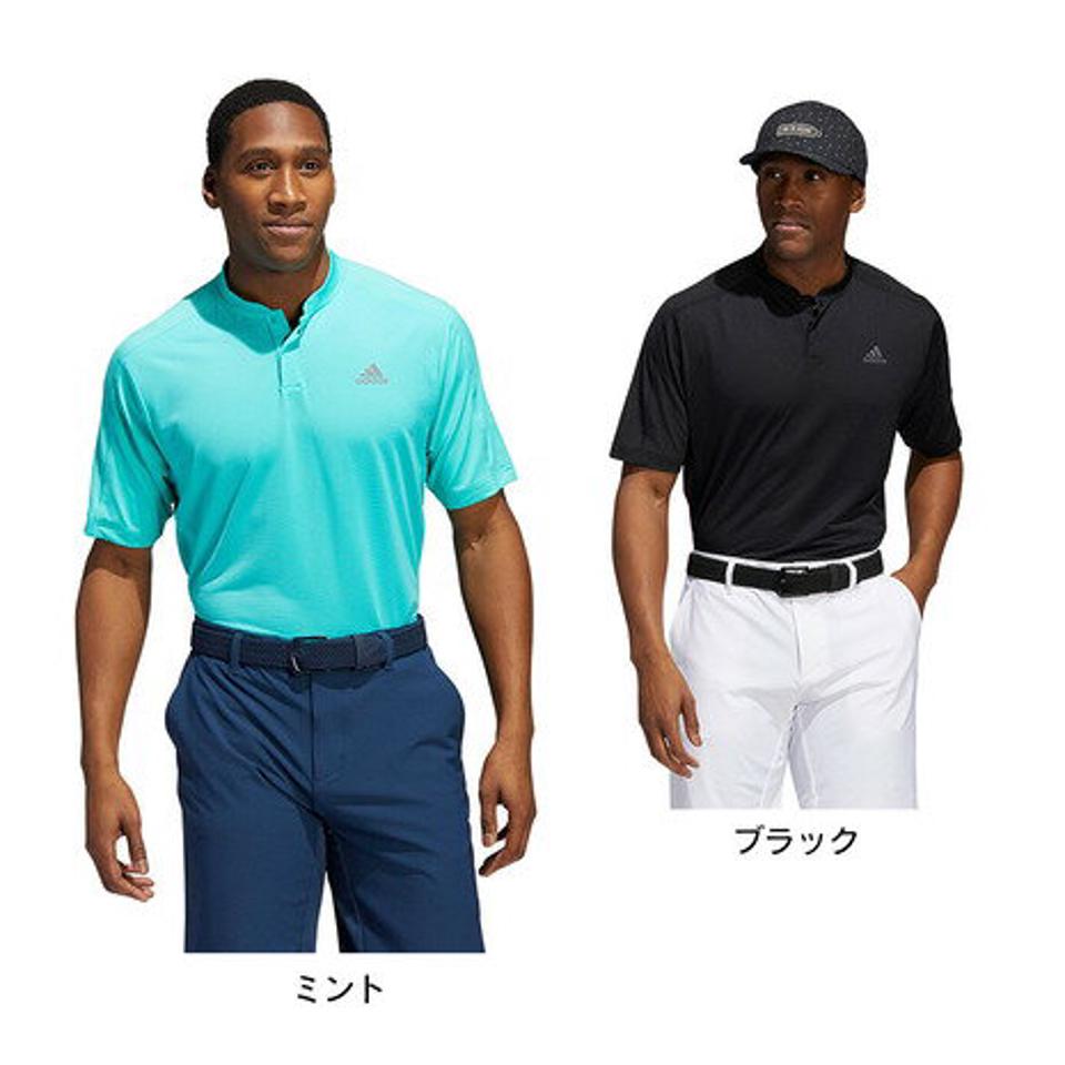 アディダス（adidas）（メンズ） ゴルフウェア ソリッド 半袖ボタンスタンドカラーシャツ UG212-HA6159 UG212-HA1468