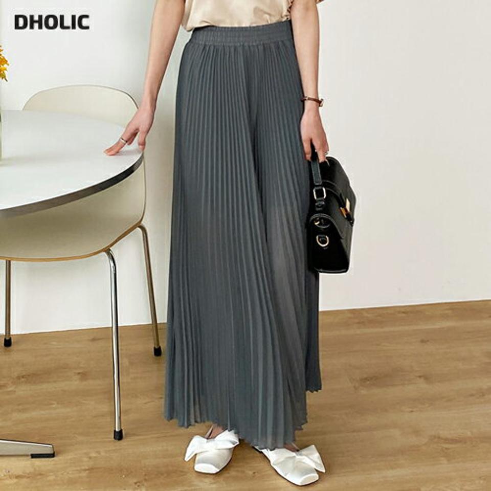 シフォンプリーツフレアパンツ・b00553 レディース 【pt】 韓国ファッション ボトムス パンツ ロング丈 ハイウエスト プリーツ フレア Aライン シフォン シアー 薄手 裏地 無地 シンプル ベーシック 大人 デイリー 春 夏 カジュアル