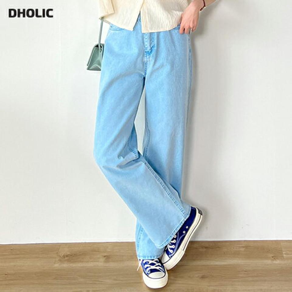 コットンワイドカラーパンツ・t00548 レディース 【pt】 韓国ファッション ボトムス パンツ ロング丈 ハイウエスト コットン ワイド ストレート カラフル パステル 綿100 無地 シンプル 大人カジュアル デイリー 春 夏 カジュアル