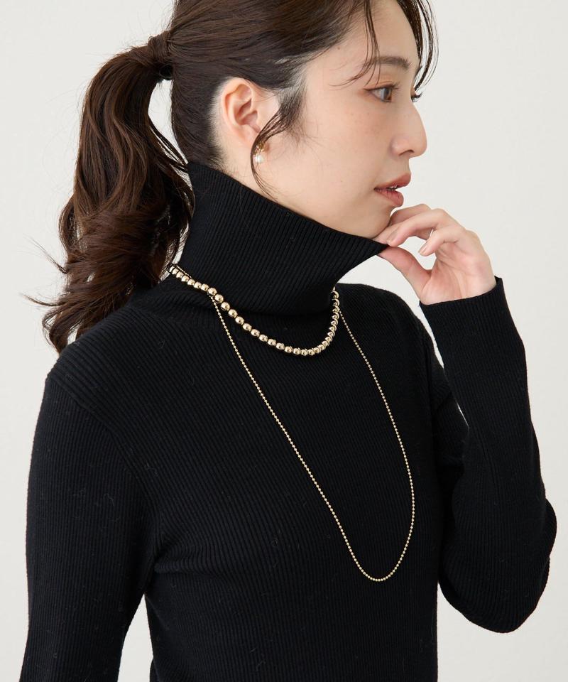 2.4mmボールチェーンネックレス