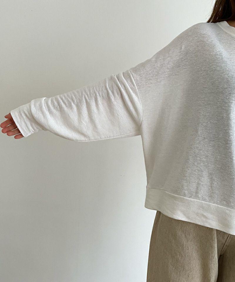 El mar(エルマール)リネン混スラブロングTシャツ