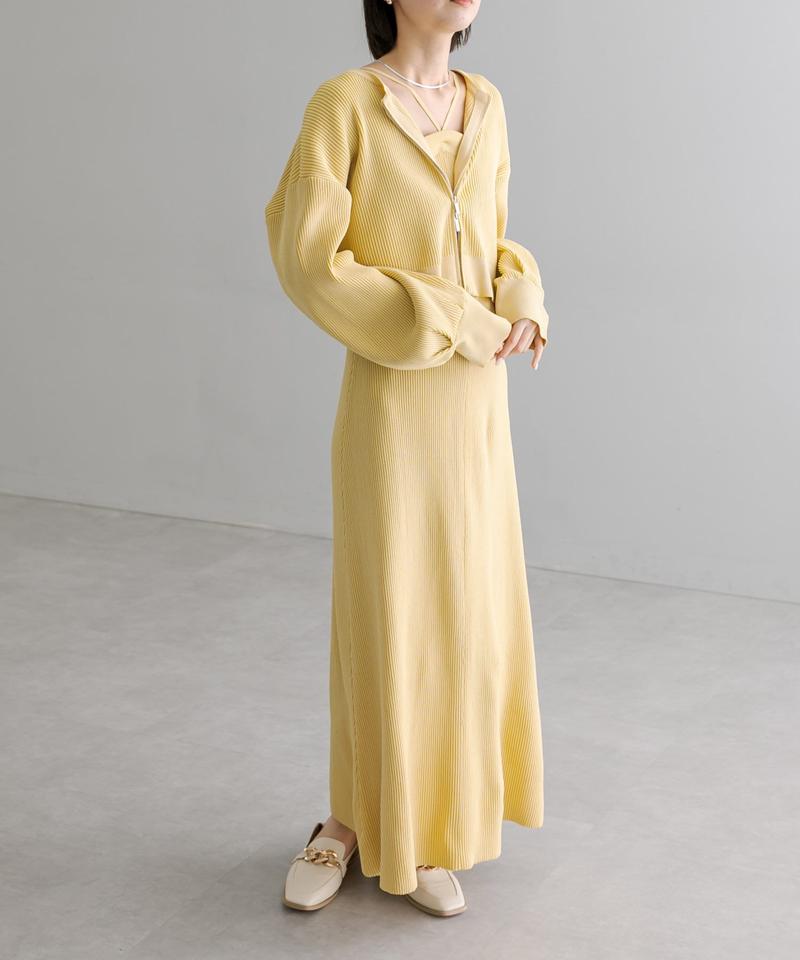 【mystic】配色リブベアワンピースセット