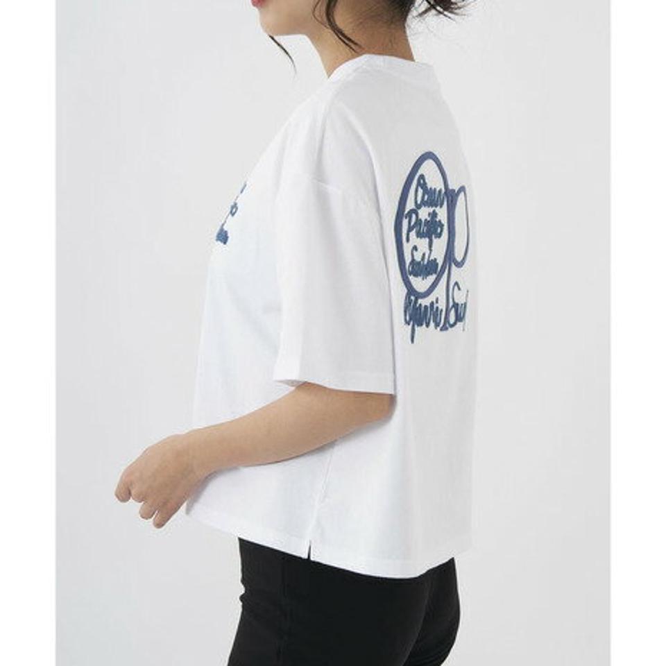 オーシャンパシフィック(Ocean Pacific)(レディース)半袖Tシャツ レディース チェーン刺繍×フェルト UVカット 523507WHT