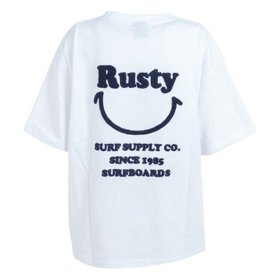 ラスティ(RUSTY)(レディース)胸ポケット バックプリントTシャツ スマイル 923501WNV