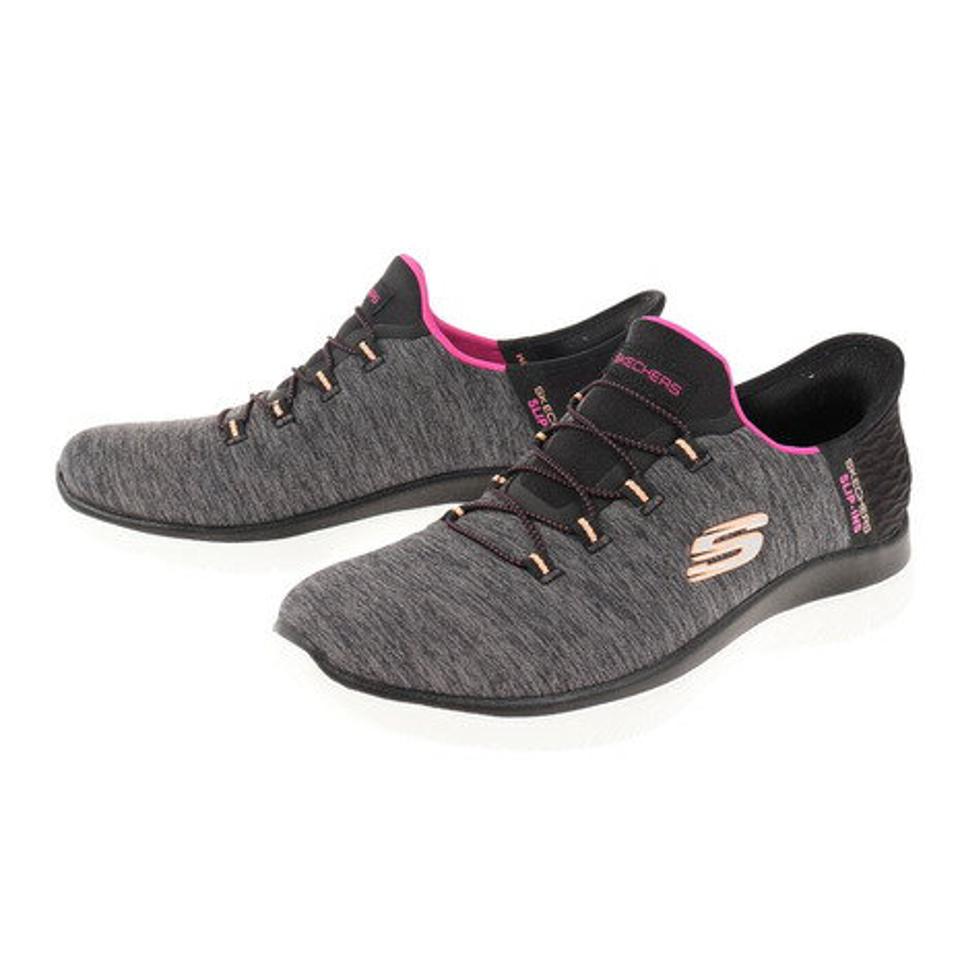 スケッチャーズ（SKECHERS）（レディース）カジュアル シューズ サミッツ ダズリング ヘイズ ブラック 149937-BKMT スニーカー タウン スリップインズ 水洗い