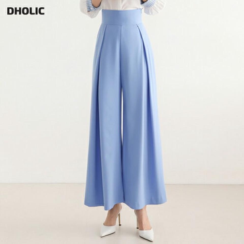 バックゴムディープタックパンツ・p004075 レディース 【pt】パンツ ロング丈 単色 無地 シンプル ベーシック バックゴム ウエストゴム タック フレア Aライン ワイド 春 夏 カラーパンツ 体系カバー 韓国ファッション MKT