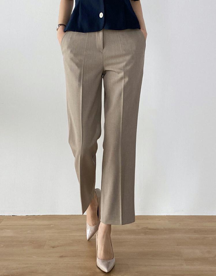 2TYPEスラックス・t00594 レディース 【pt】 韓国ファッション ボトムス パンツ スラックス ロング丈 9分丈 フルレングス 2TYPE ハイウエスト ストレート 着丈選択可能 伸縮 無地 シンプル ベーシック デイリー 春 夏 カジュアル