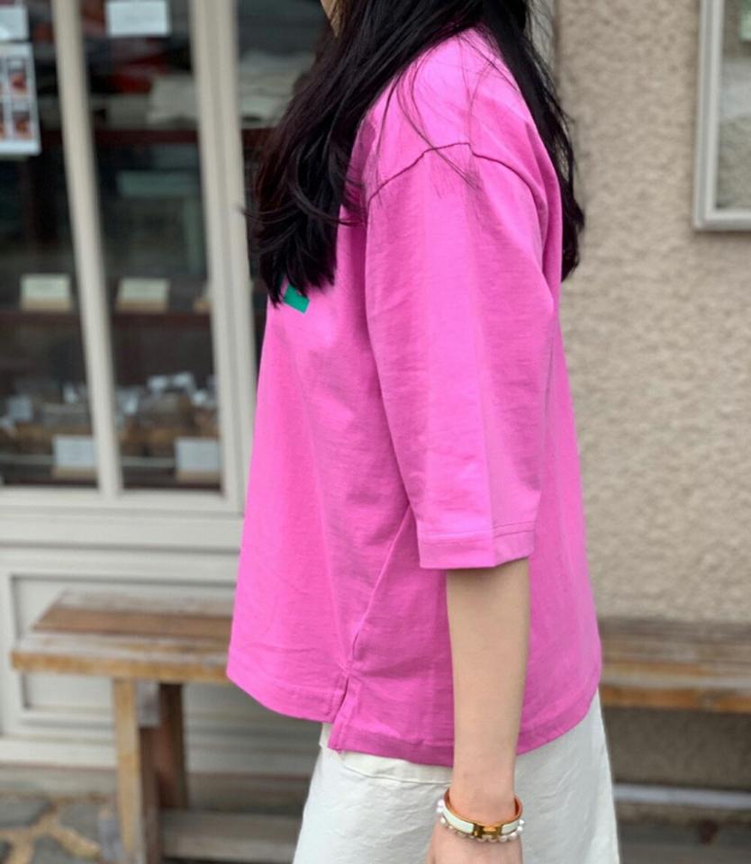 NORMAL DAYスリット半袖Tシャツ・p003991 レディース 【tops】トップス Tシャツ 半袖 柄 模様 ロゴ ロゴT スリット カジュアル ラフ 二の腕カバー 春 夏 韓国ファッション MKT