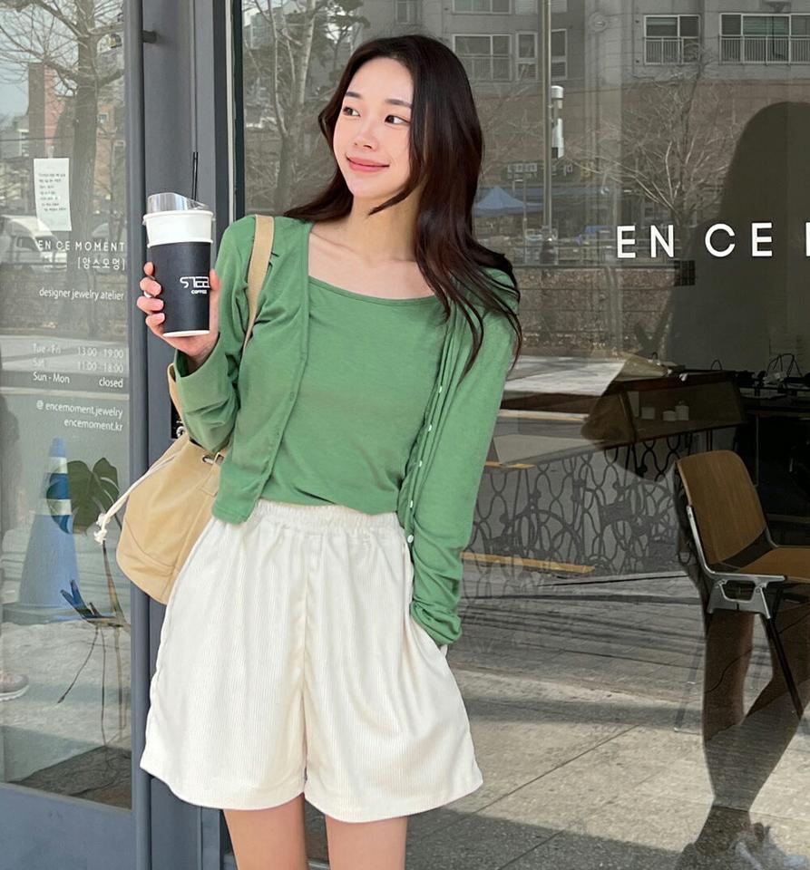 コーデュロイショートパンツ・t00933 レディース 【pt】 韓国ファッション パンツ ボトムス コーデュロイ ショート丈 コットン ウエストゴム ハイウエスト ワイド カジュアル ルーズフィット お出かけ レジャー 春 カラバリ カジュアル